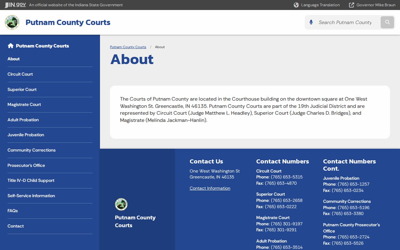 Putnam County municipal court warrant county court structure