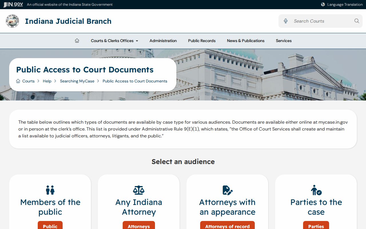 Putnam County bench warrant court-record access matrix